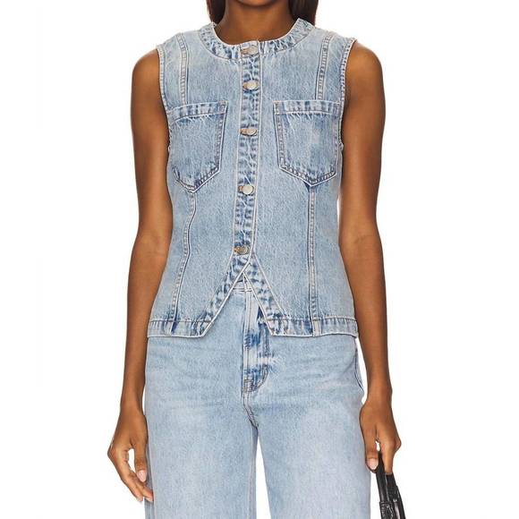 PISTOLA Jackets & Blazers - NEW PISTOLA gia fitted collarless vest in gaze